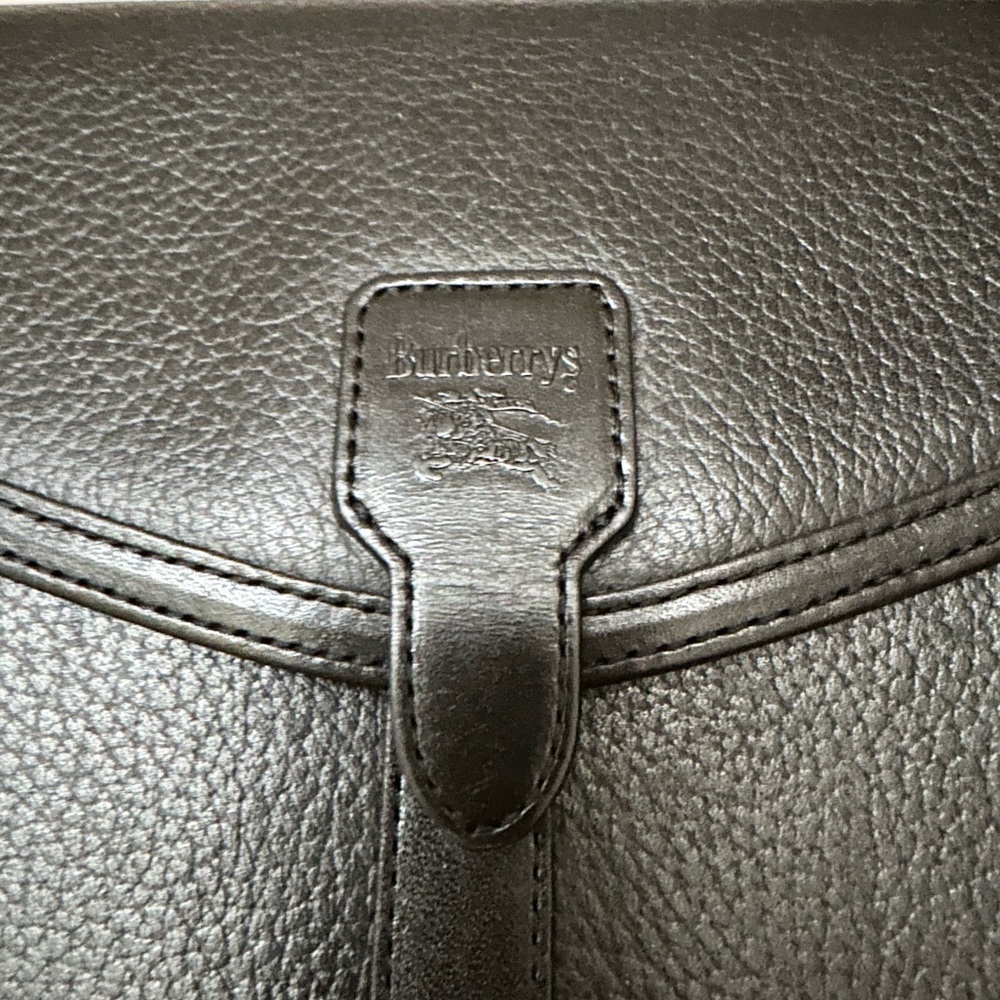 BURBERRY Shoulder Bag Crossbody Pochette Horse Logo Leather Black fashion goods - Picture 3 of 9
